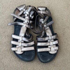 Born Metallic Rose Gold Strappy Gladiator Sandals